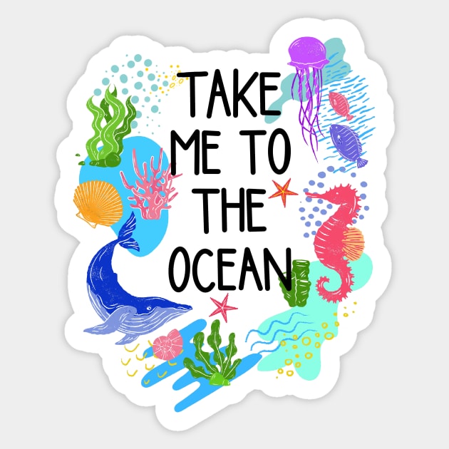 Take me to the waves Sticker by monicasareen